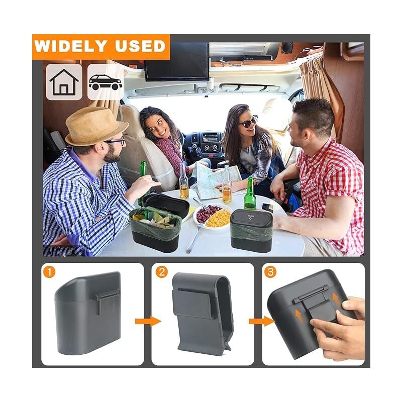 Car Trash Bin-Auto Dustbin - With 2 pcs Free Garbage Bags Rolls