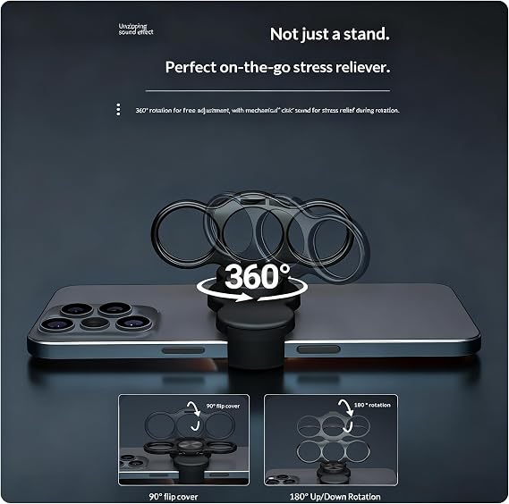 Rotatable Dual-Ring Three-Finger Phone Holder