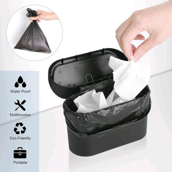 Car Trash Bin-Auto Dustbin - With 2 pcs Free Garbage Bags Rolls