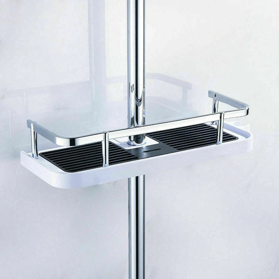 Adhesive Shower Shelf with Soap Holder – Tool-Free Installation for Modern Bathrooms