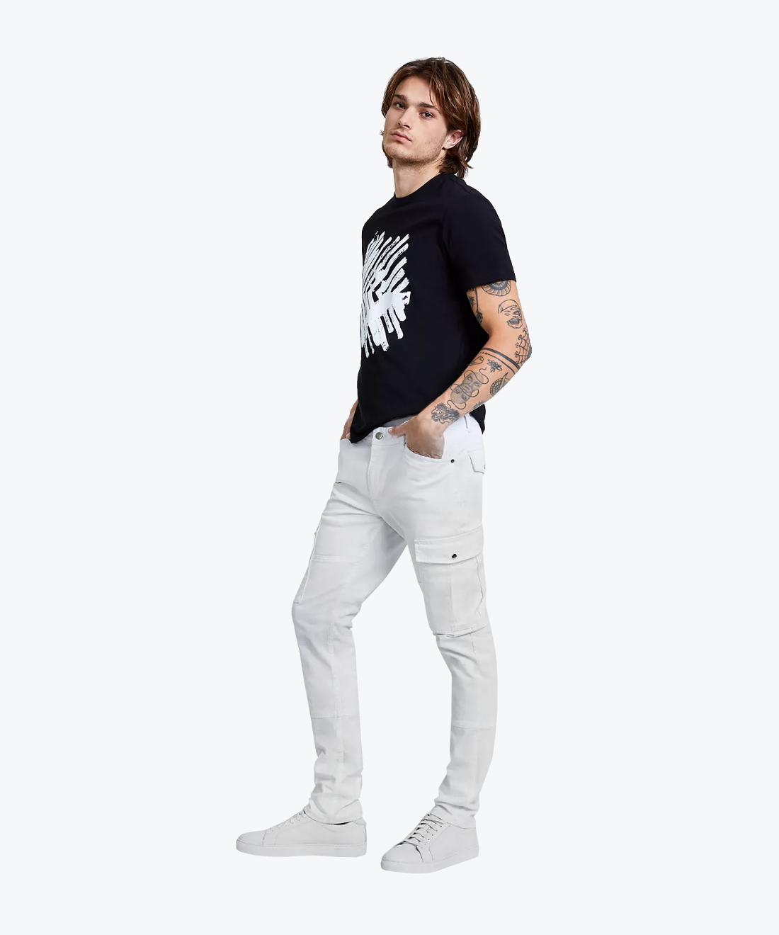 White cargo pants