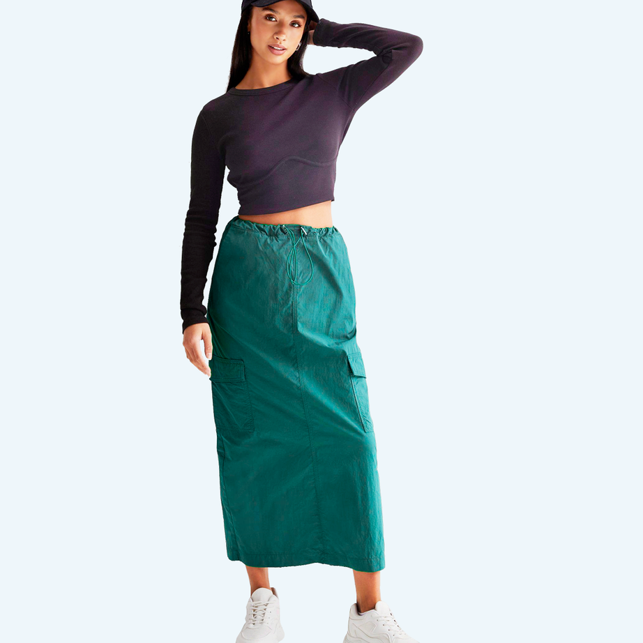 Long cargo skirt