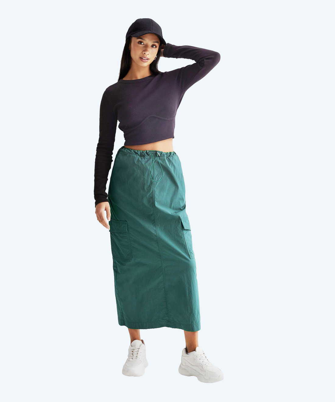 Long cargo skirt