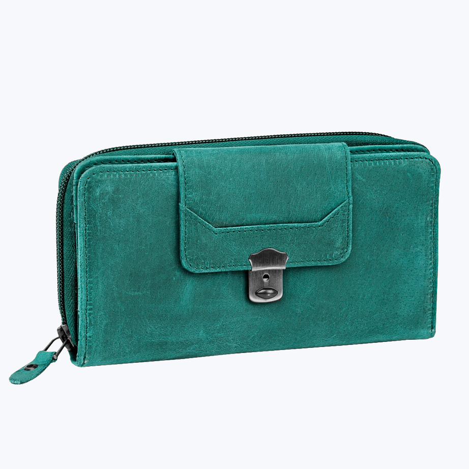 Leather zip around wallet