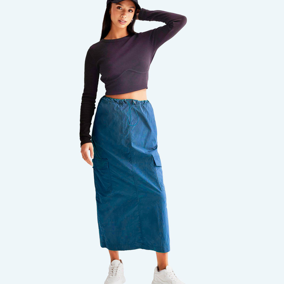 Long cargo skirt