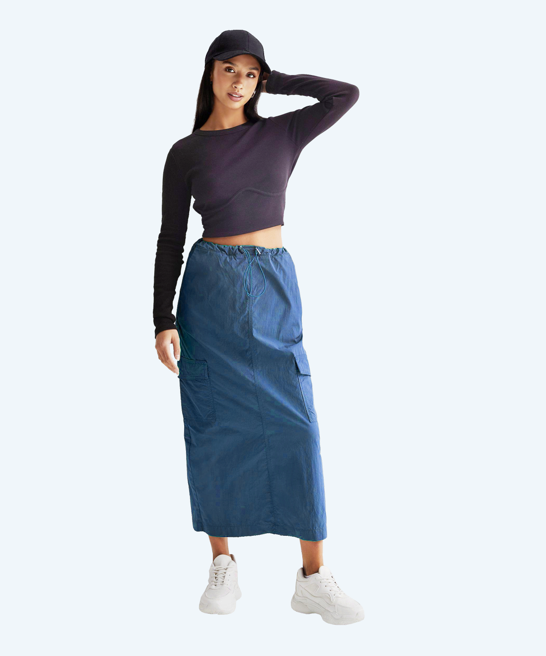 Long cargo skirt