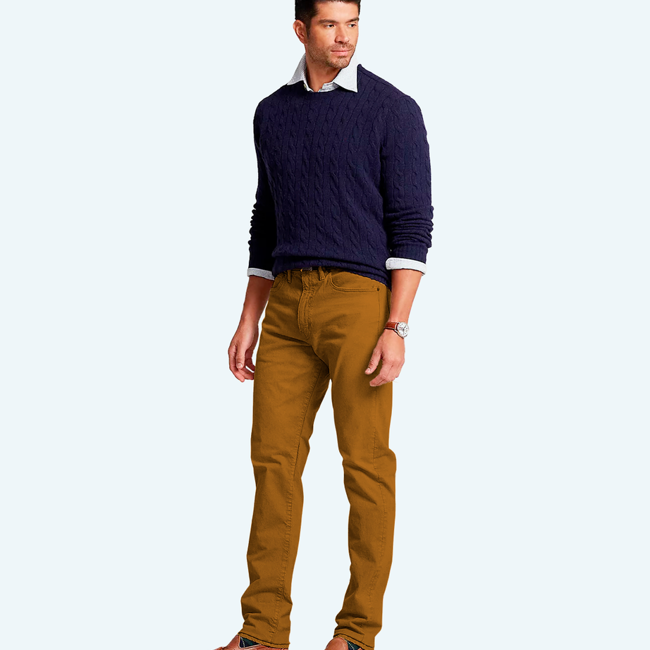 Demi-season denim trousers