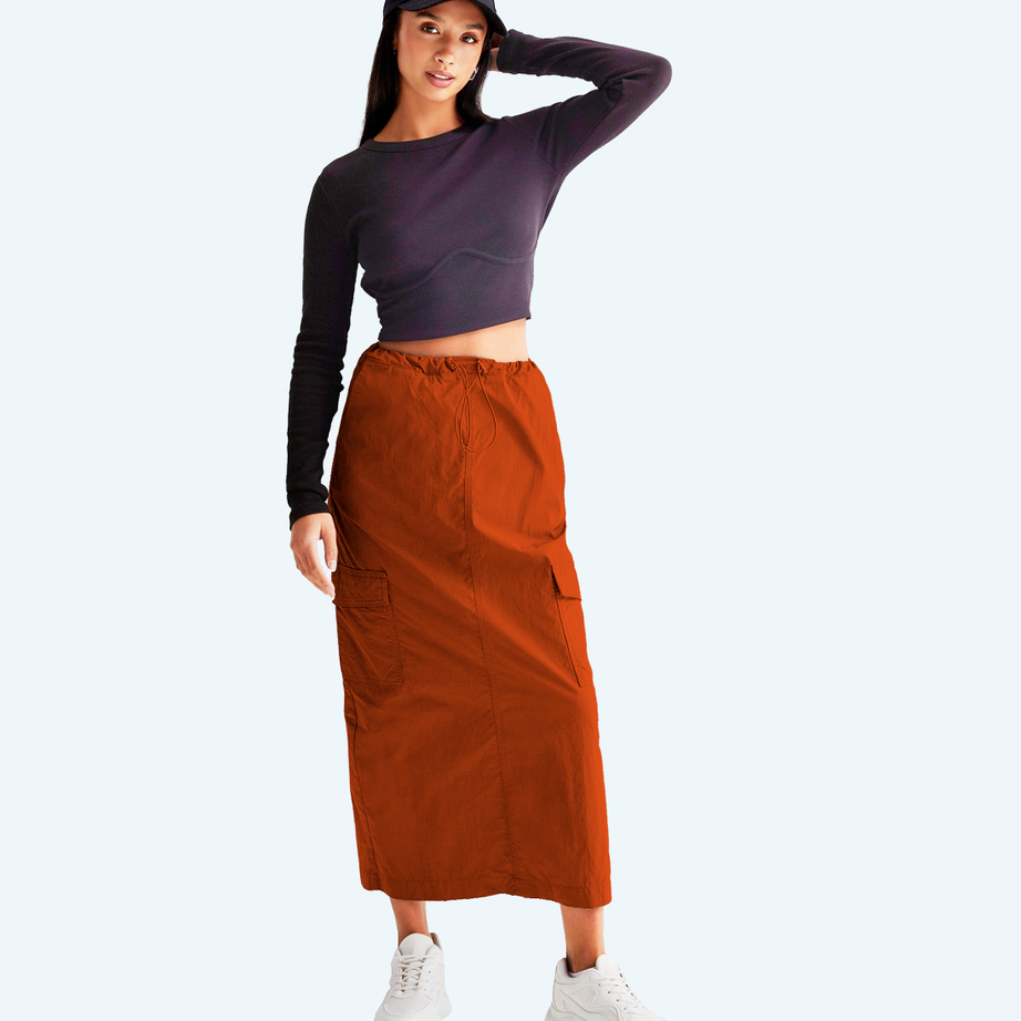 Long cargo skirt