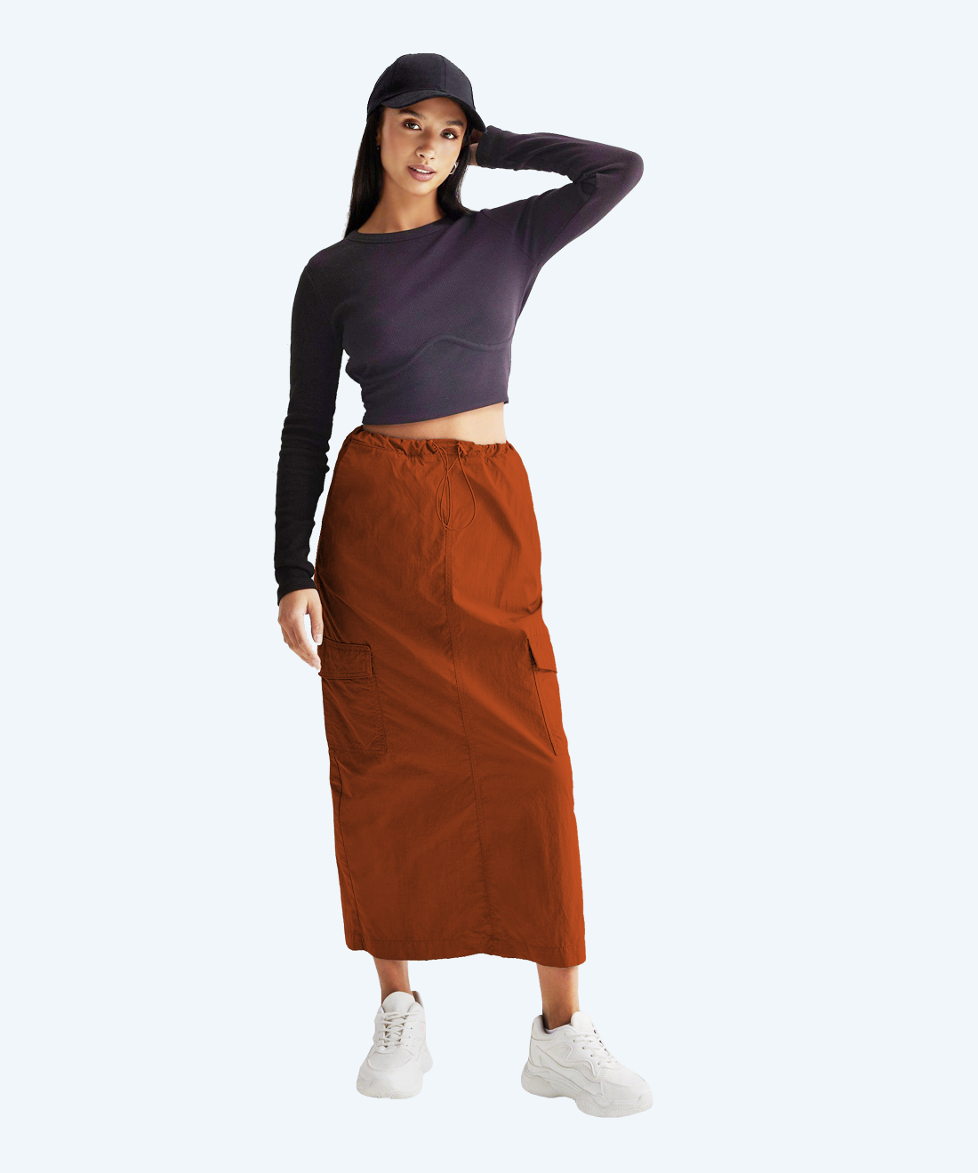 Long cargo skirt