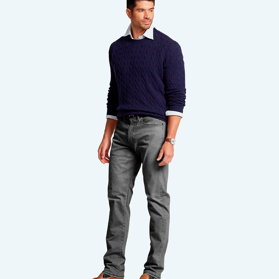 Demi-season denim trousers