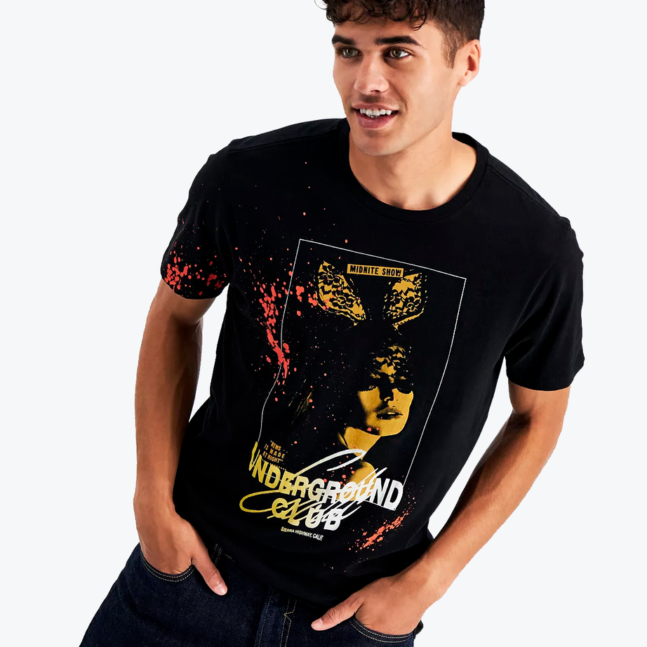 Black t-shirt with print