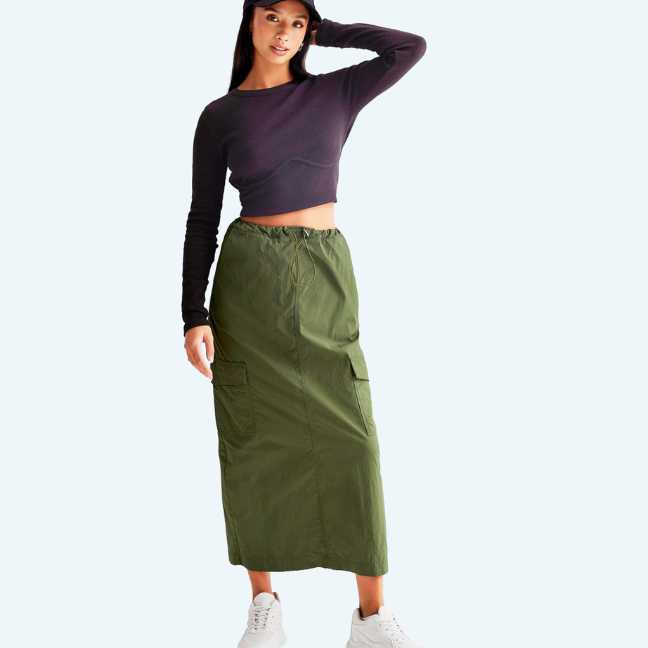 Long cargo skirt