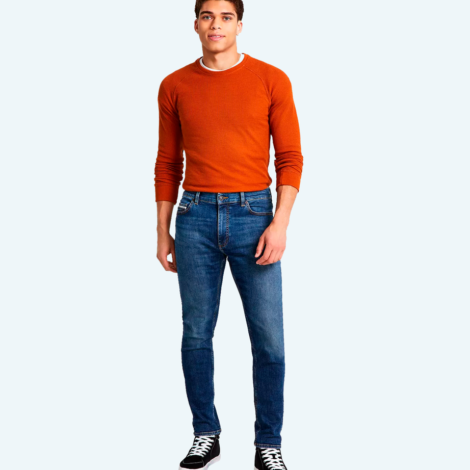 Worn stylish jeans