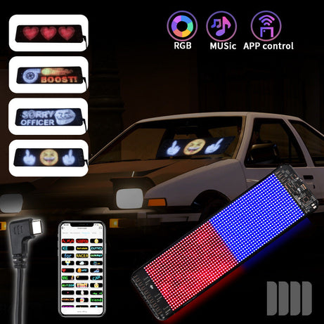 Customizable LED Matrix Panel Display For Car  Size (16*32cm)