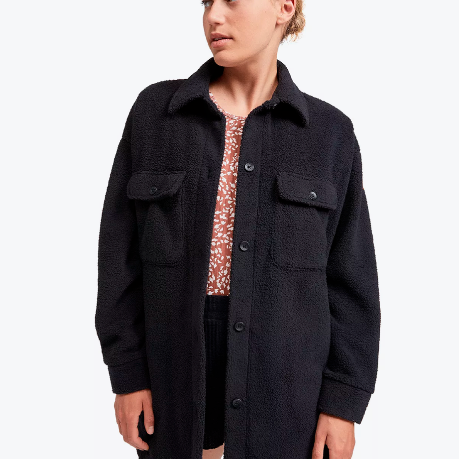 Oversized black shacket