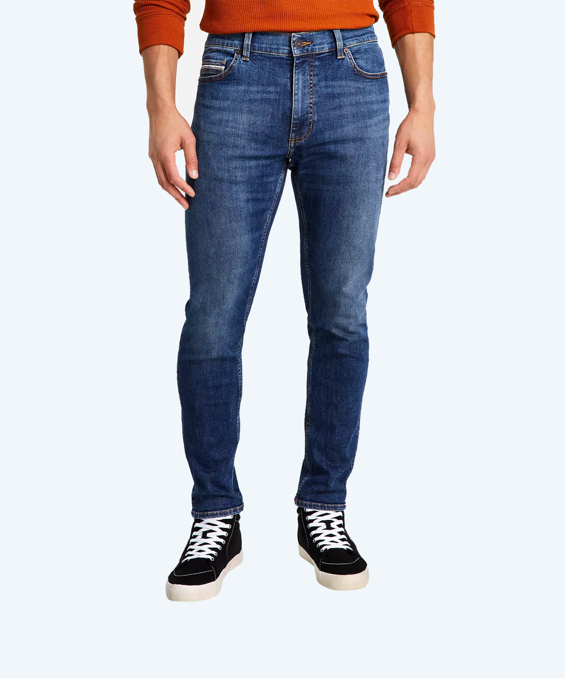 Worn stylish jeans