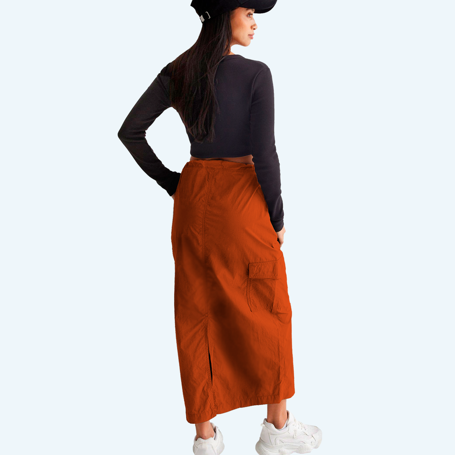 Long cargo skirt