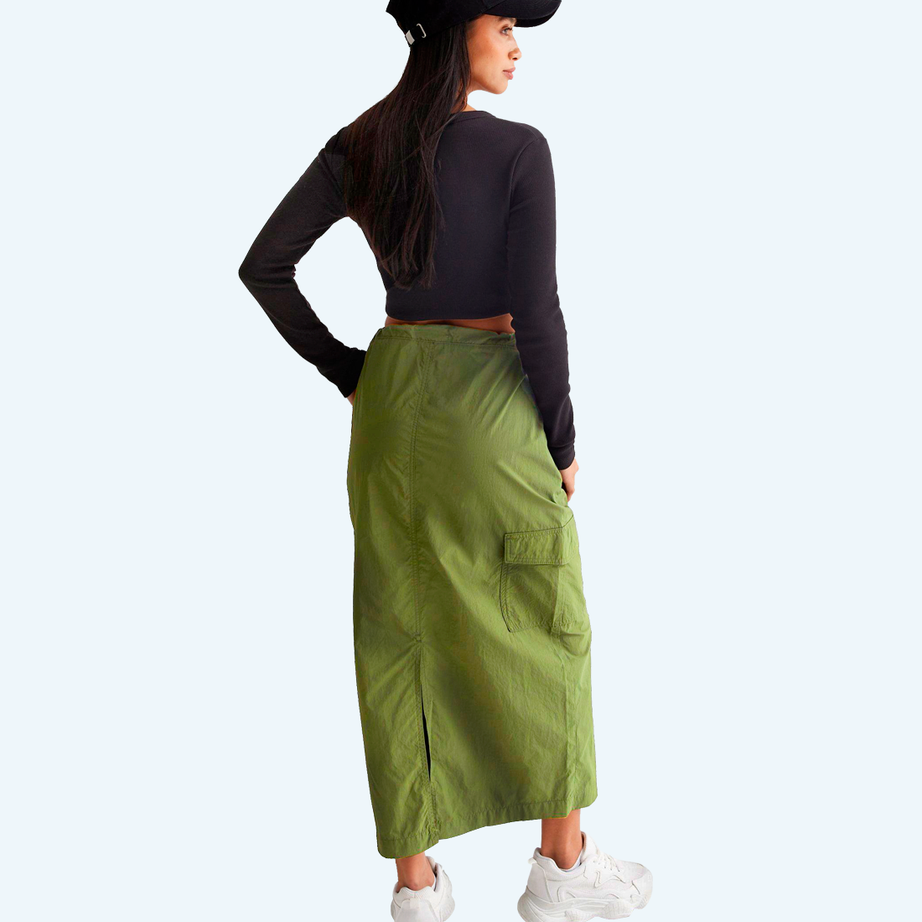 Long cargo skirt