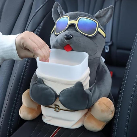 Multifunctional Car Trash Can And Storage & Tissue Box Holder