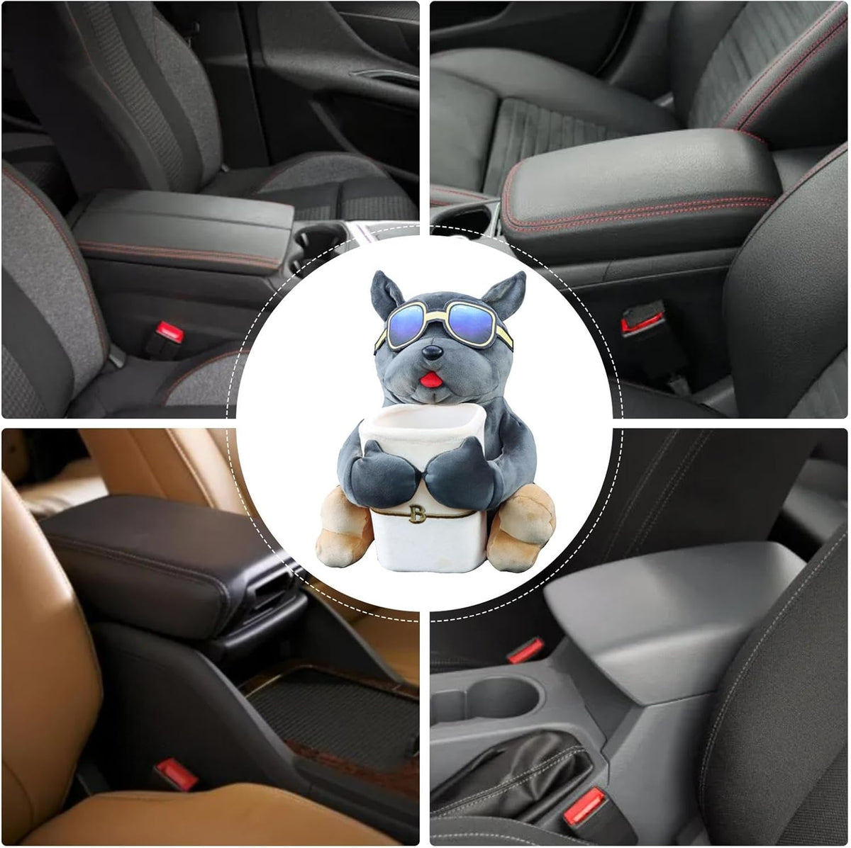 Multifunctional Car Trash Can And Storage & Tissue Box Holder