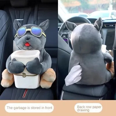 Multifunctional Car Trash Can And Storage & Tissue Box Holder