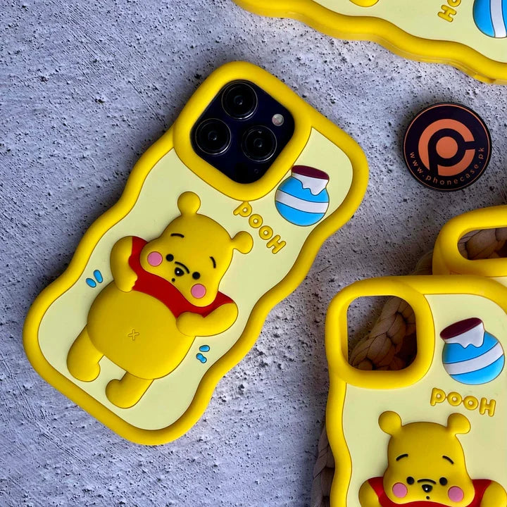 iPhone All Models Pooh Silicone ShockProof Rubber 3D Case