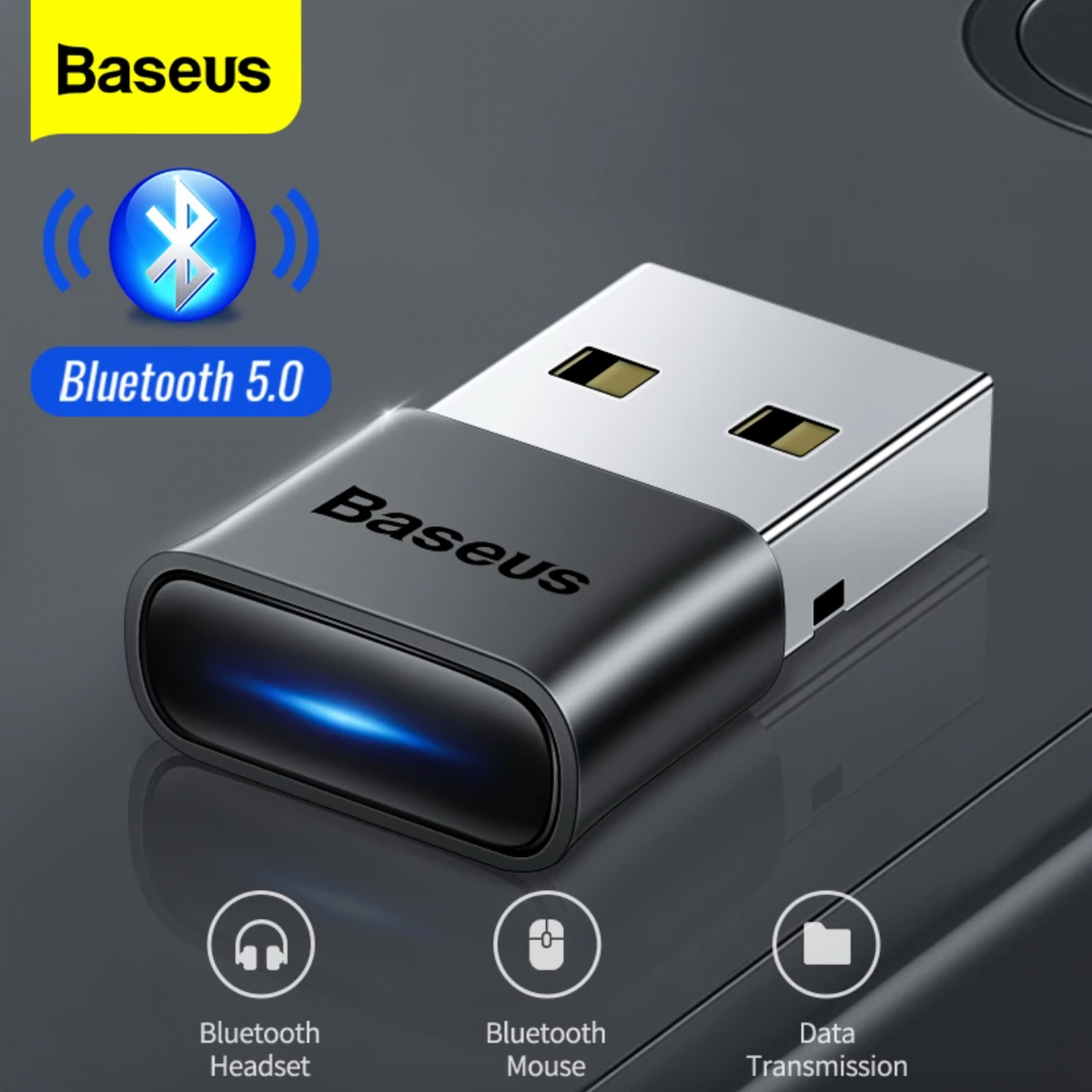 Baseus USB Bluetooth 5.0 Adapter Dongle Audio Receiver Transmitter For PC Speaker Laptop PS4 Wireless Mouse USB Transmitter