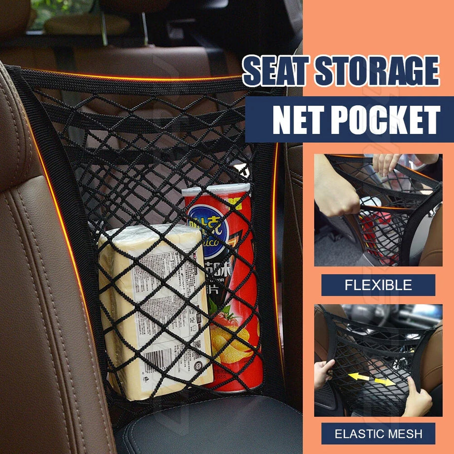 3 Layer Seat Storage Net & Barrier For Car Organizer