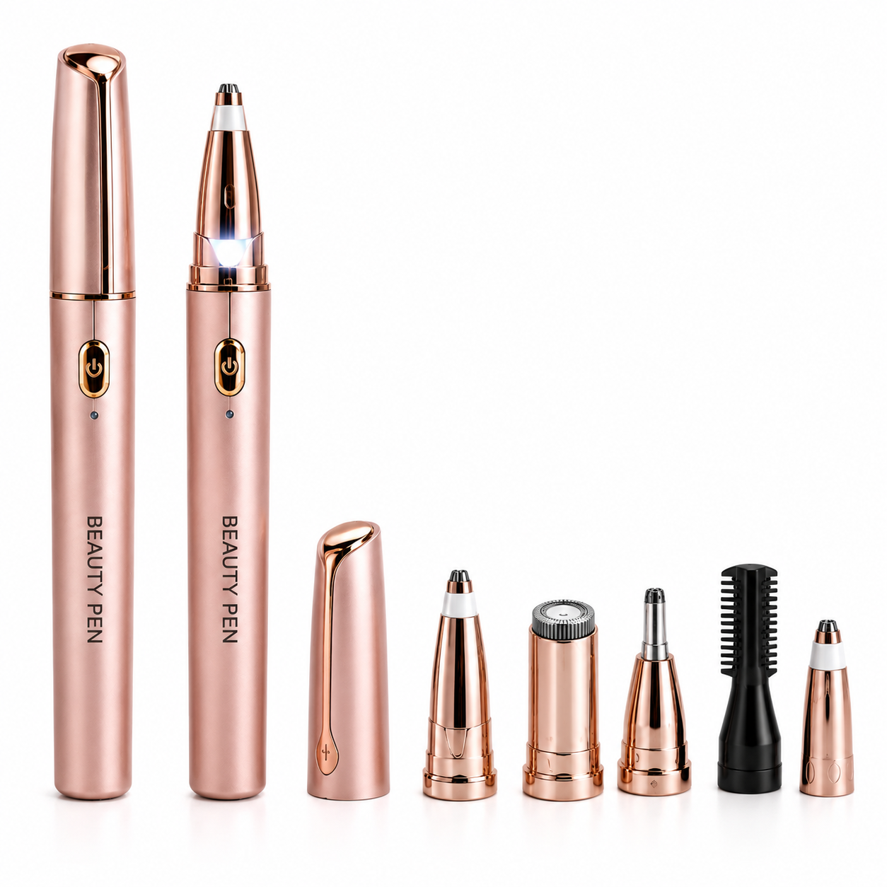 5-in-1 Electric Beauty Pen – Facial Hair & Eyebrow Trimmer with LED Light